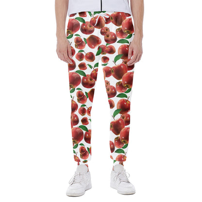 Red Apple Pattern Print Scuba Joggers