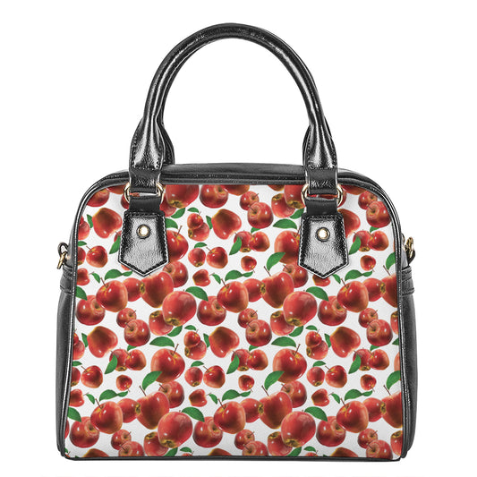 Red Apple Pattern Print Shoulder Handbag