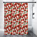 Red Apple Pattern Print Shower Curtain