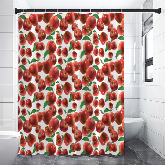Red Apple Pattern Print Shower Curtain