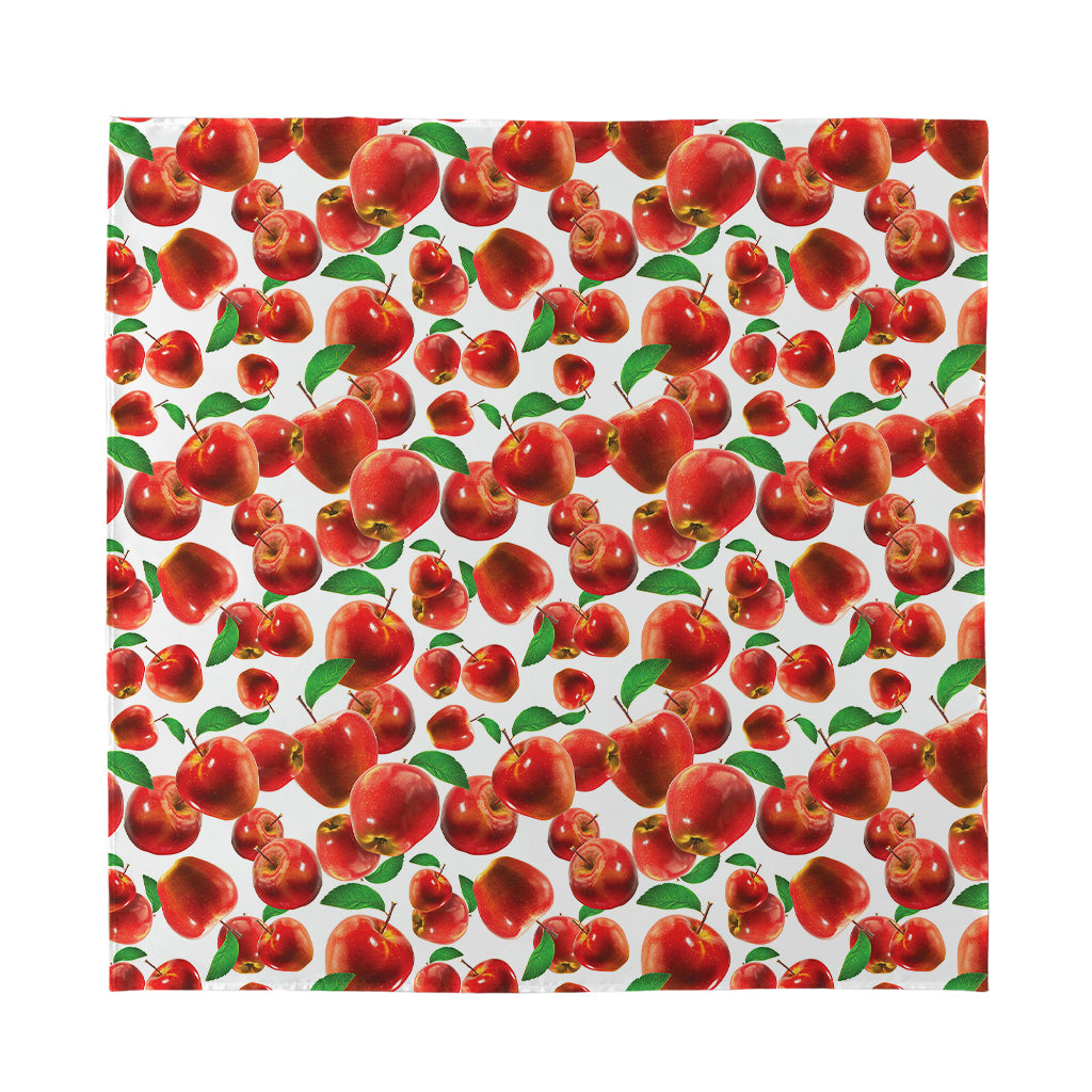 Red Apple Pattern Print Silk Bandana