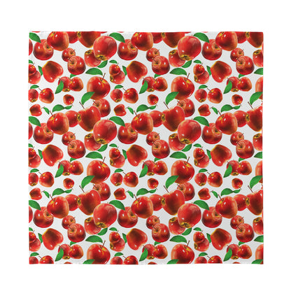 Red Apple Pattern Print Silk Bandana