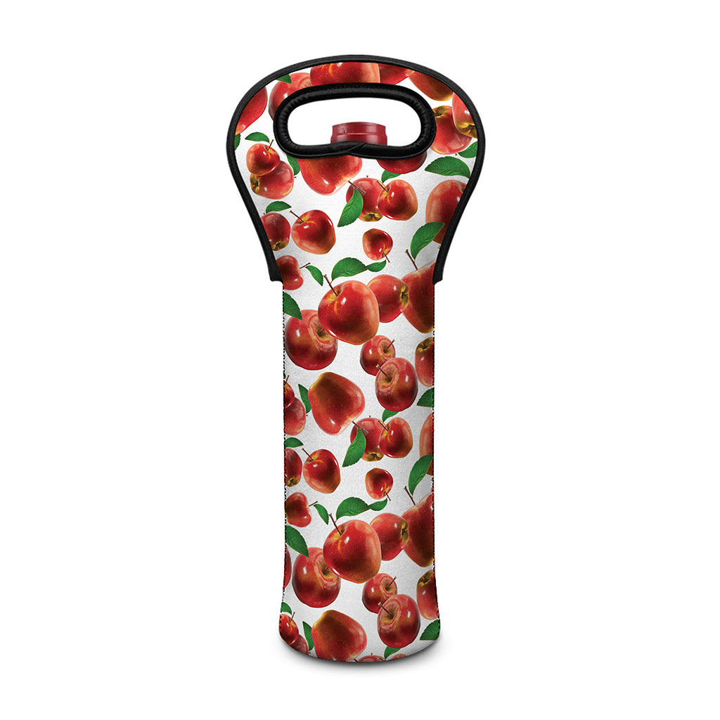 Red Apple Pattern Print Single Neoprene Wine Tote