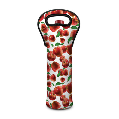 Red Apple Pattern Print Single Neoprene Wine Tote
