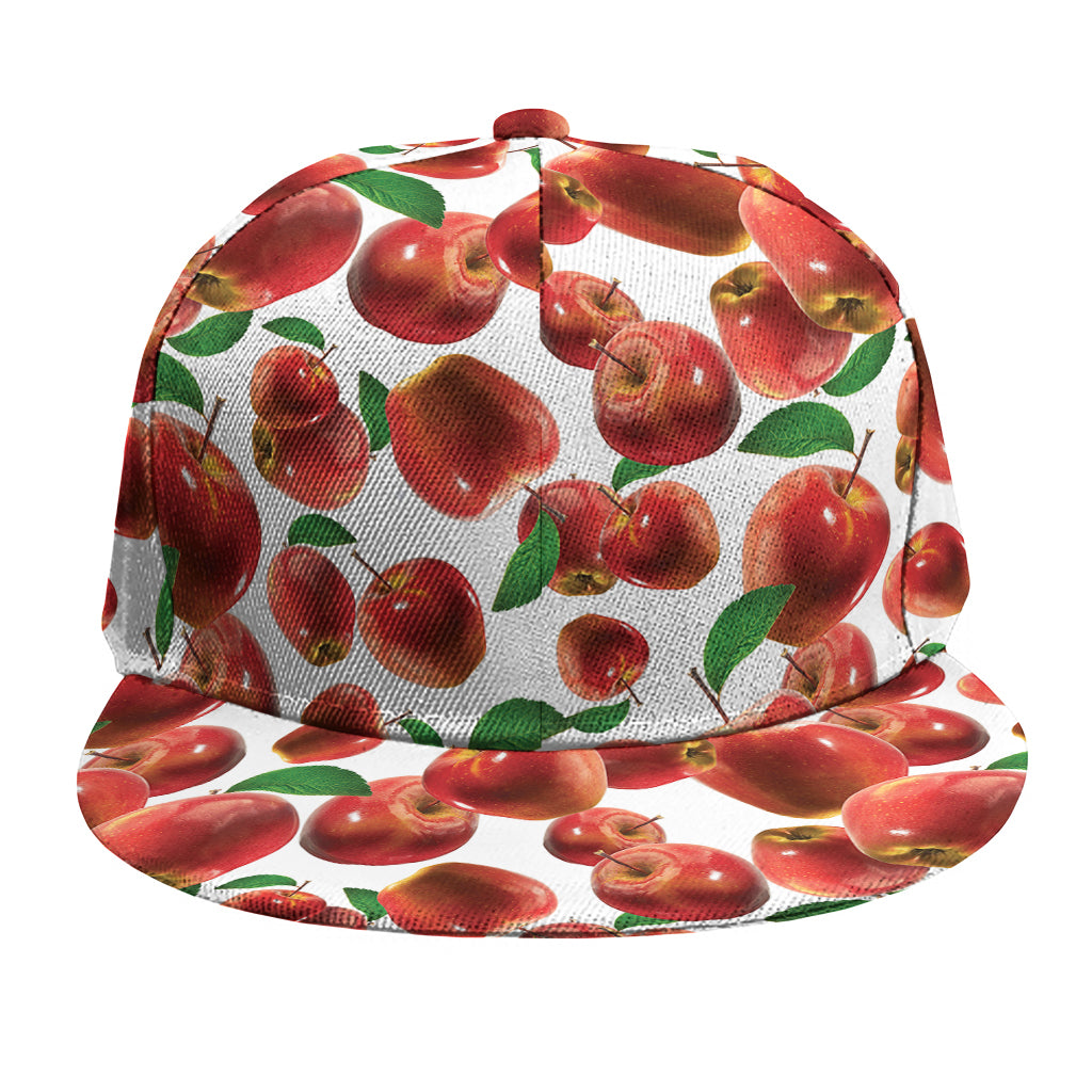 Red Apple Pattern Print Snapback Cap