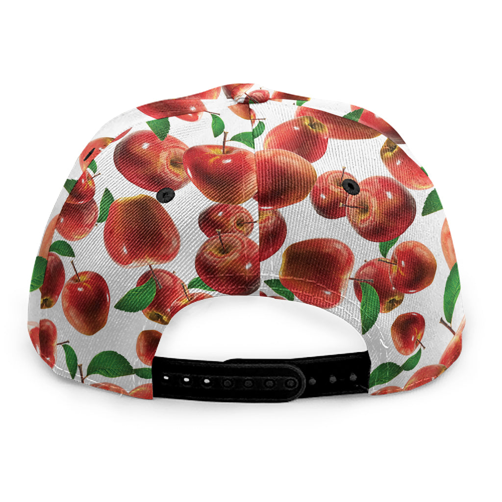 Red Apple Pattern Print Snapback Cap