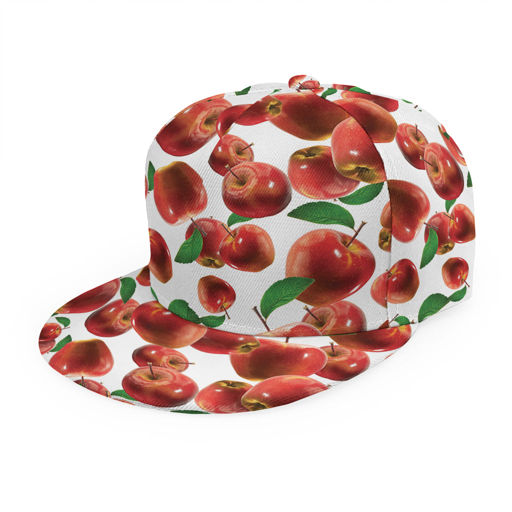 Red Apple Pattern Print Snapback Cap