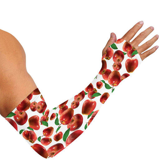 Red Apple Pattern Print Sun Protection Arm Sleeves