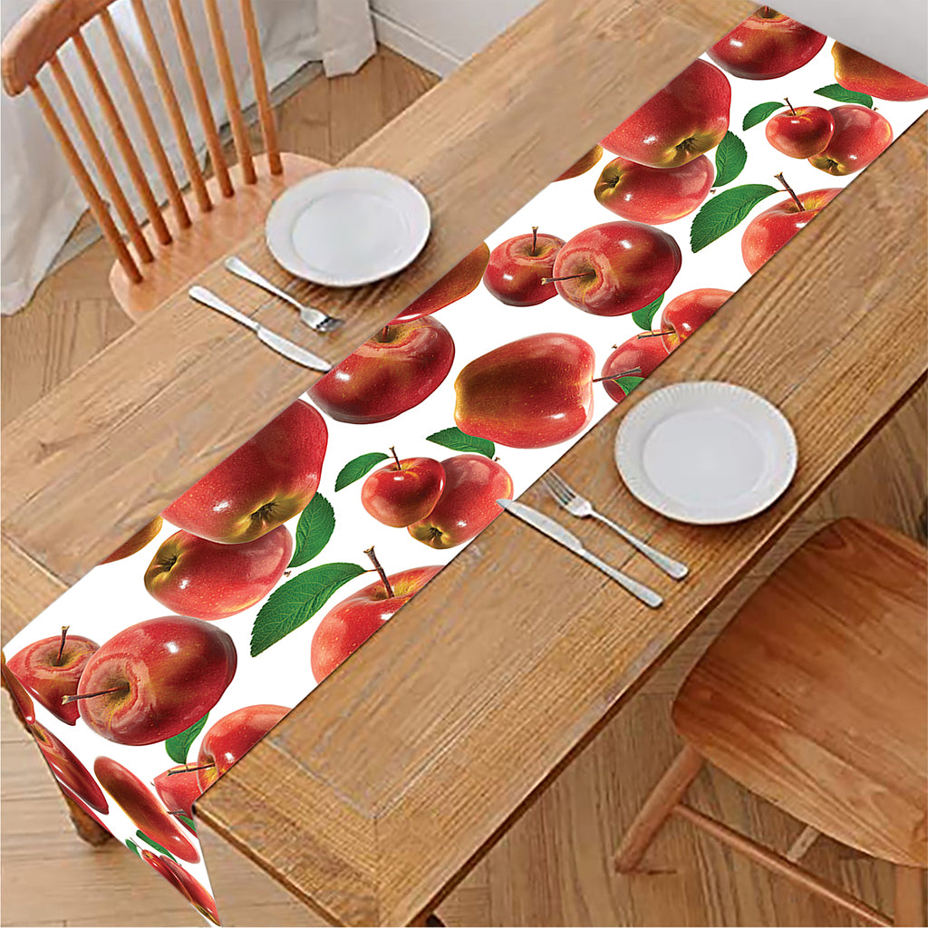 Red Apple Pattern Print Table Runner