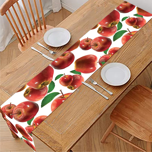 Red Apple Pattern Print Table Runner