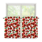 Red Apple Pattern Print Tier Curtains
