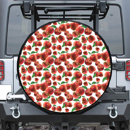 Red Apple Pattern Print Tire Cover