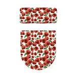 Red Apple Pattern Print Toilet Lid And Tank Cover Set