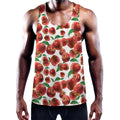 Red Apple Pattern Print Men's Workout Tank Top