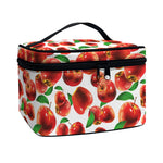 Red Apple Pattern Print Travel Makeup Bag