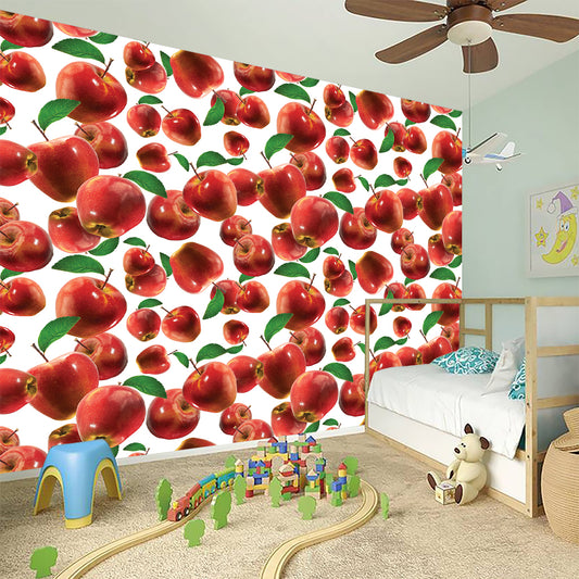 Red Apple Pattern Print Wall Sticker