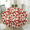 Red Apple Pattern Print Waterproof Round Tablecloth