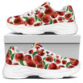 Red Apple Pattern Print White Chunky Shoes