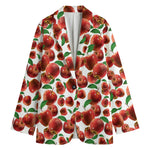 Red Apple Pattern Print Women's Blazer