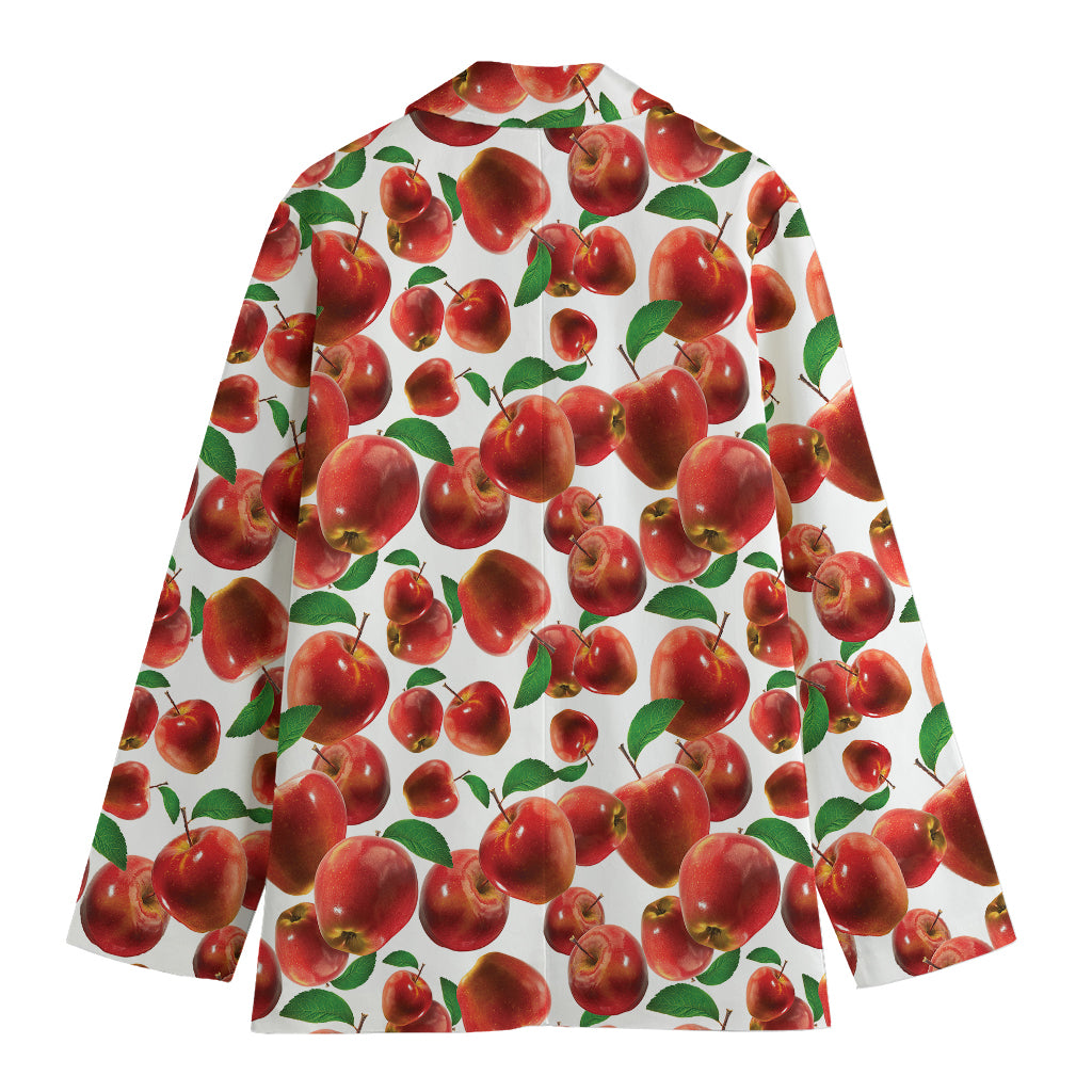 Red Apple Pattern Print Women's Blazer