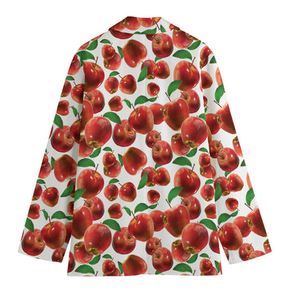 Red Apple Pattern Print Women's Blazer