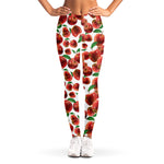 Red Apple Pattern Print Women's Leggings