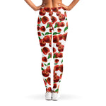 Red Apple Pattern Print Women's Leggings