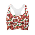 Red Apple Pattern Print Women's Sports Bra