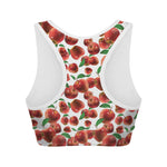 Red Apple Pattern Print Women's Sports Bra