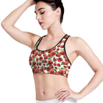 Red Apple Pattern Print Women's Sports Bra