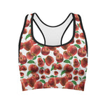 Red Apple Pattern Print Women's Sports Bra