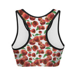 Red Apple Pattern Print Women's Sports Bra