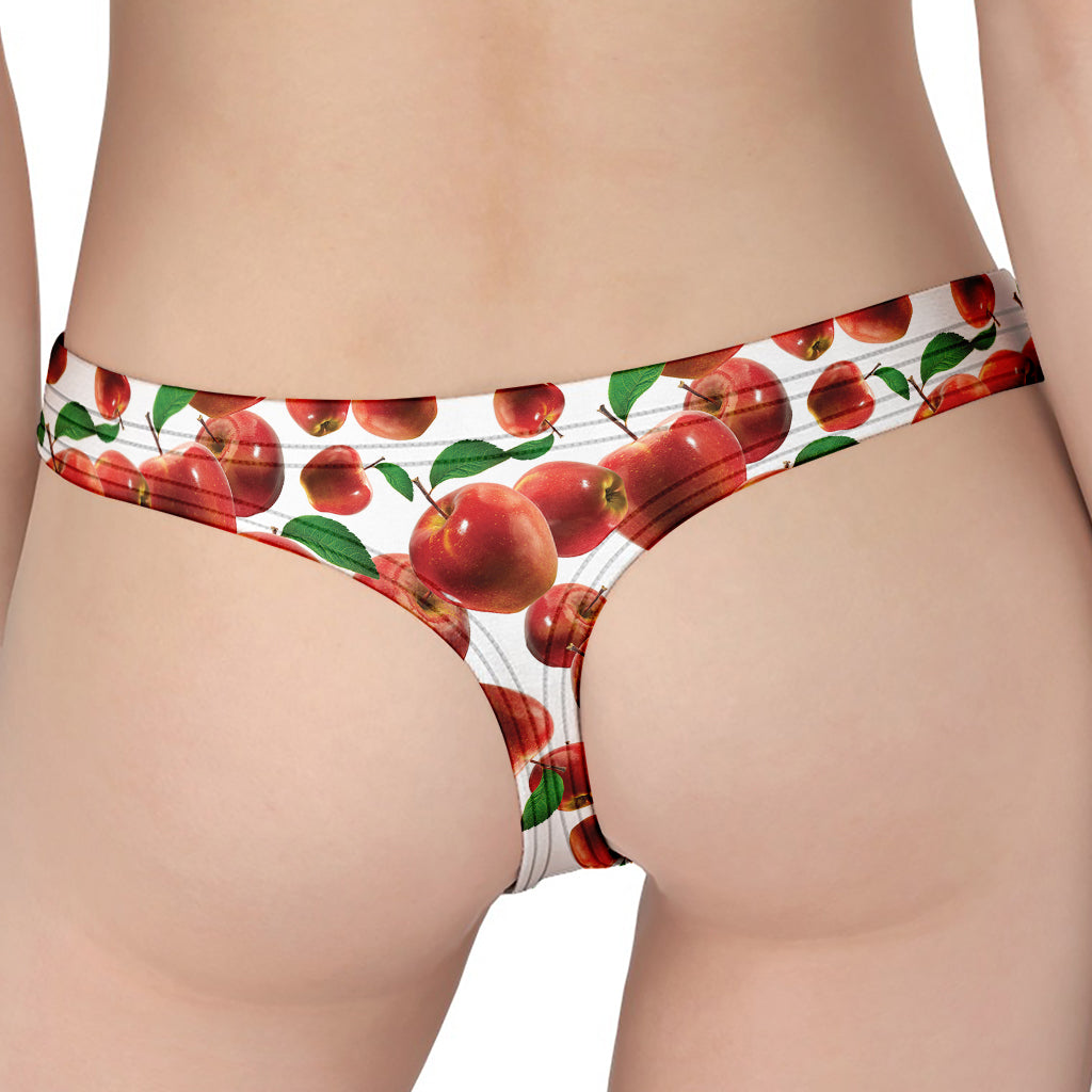 Red Apple Pattern Print Women's Thong