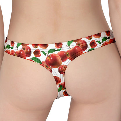Red Apple Pattern Print Women's Thong