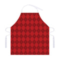 Red Argyle Pattern Print Adjustable Apron