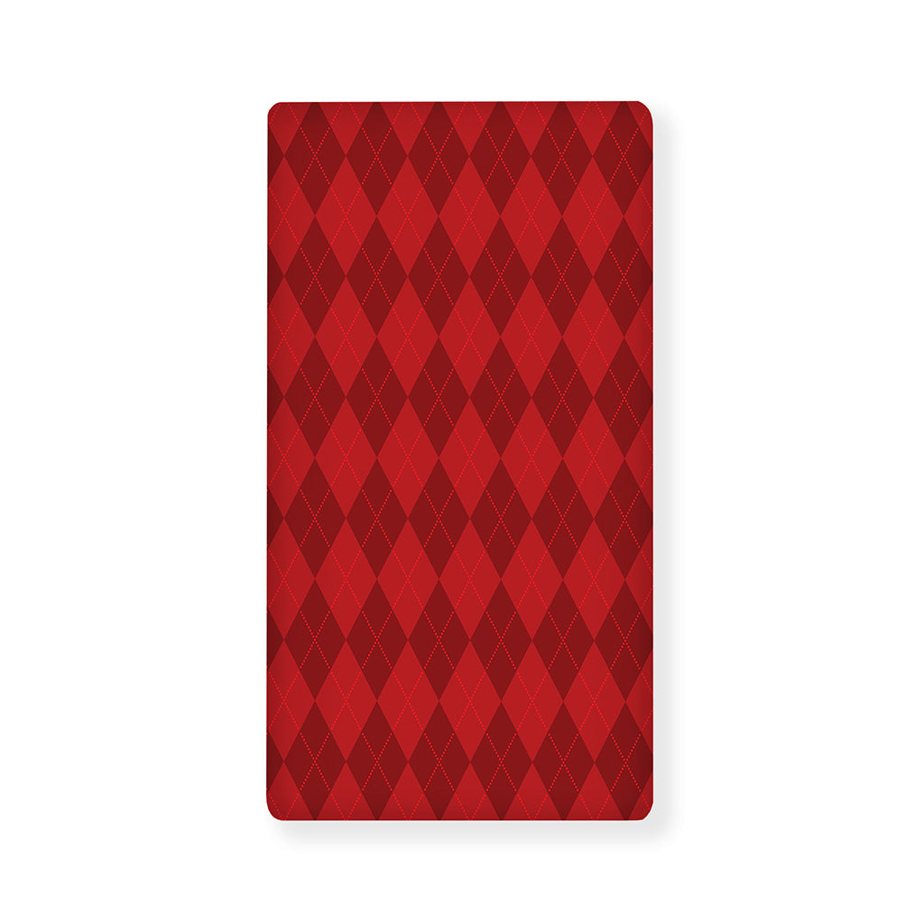 Red Argyle Pattern Print Baby Crib Sheet