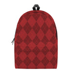 Red Argyle Pattern Print Backpack