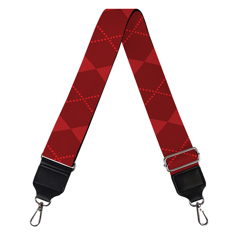 Red Argyle Pattern Print Bag Strap