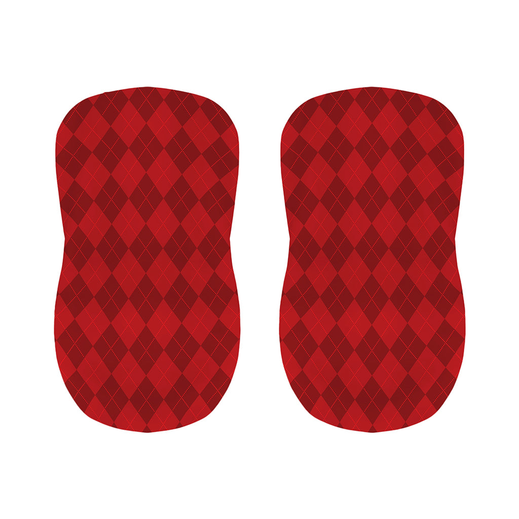 Red Argyle Pattern Print Bar Stool Covers
