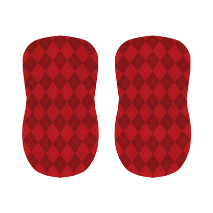Red Argyle Pattern Print Bar Stool Covers