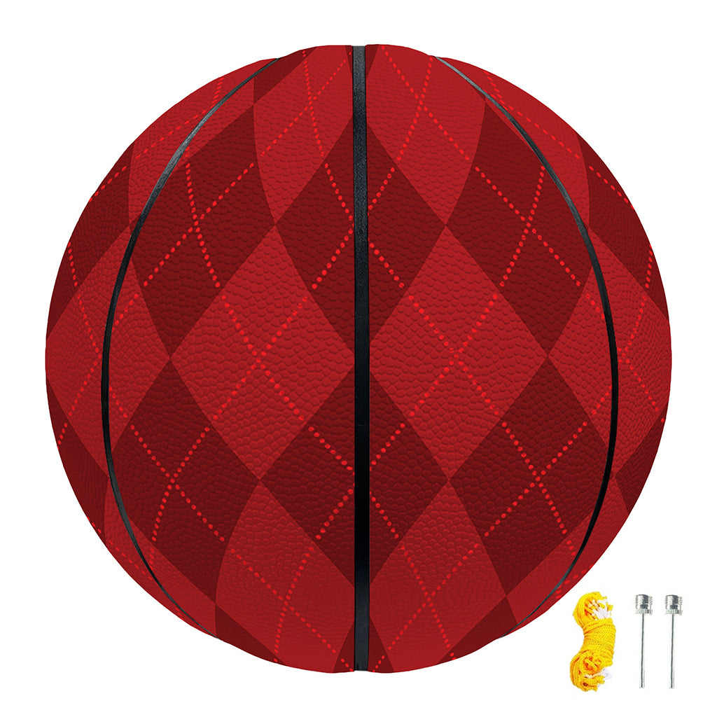 Red Argyle Pattern Print Basketball