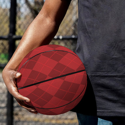 Red Argyle Pattern Print Basketball