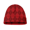 Red Argyle Pattern Print Beanie