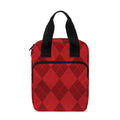 Red Argyle Pattern Print Bible Tote Bag