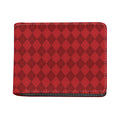 Red Argyle Pattern Print Bifold Wallet