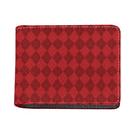 Red Argyle Pattern Print Bifold Wallet