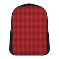 Red Argyle Pattern Print Casual Backpack