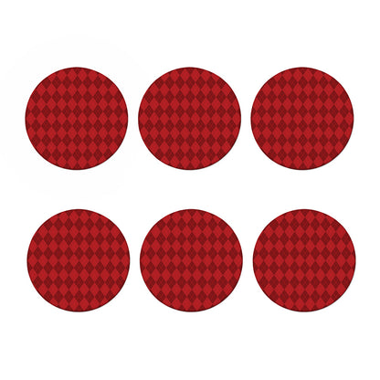 Red Argyle Pattern Print Coaster Set