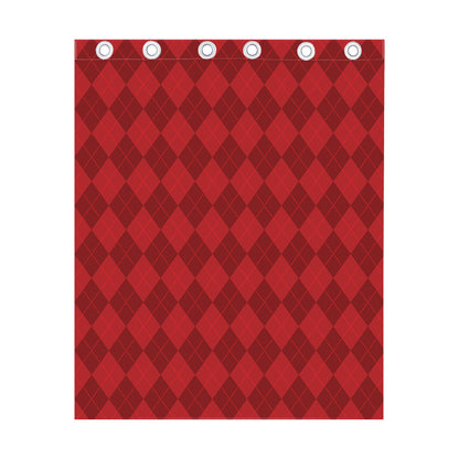 Red Argyle Pattern Print Curtain