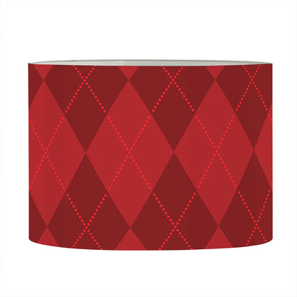 Red Argyle Pattern Print Drum Lamp Shade